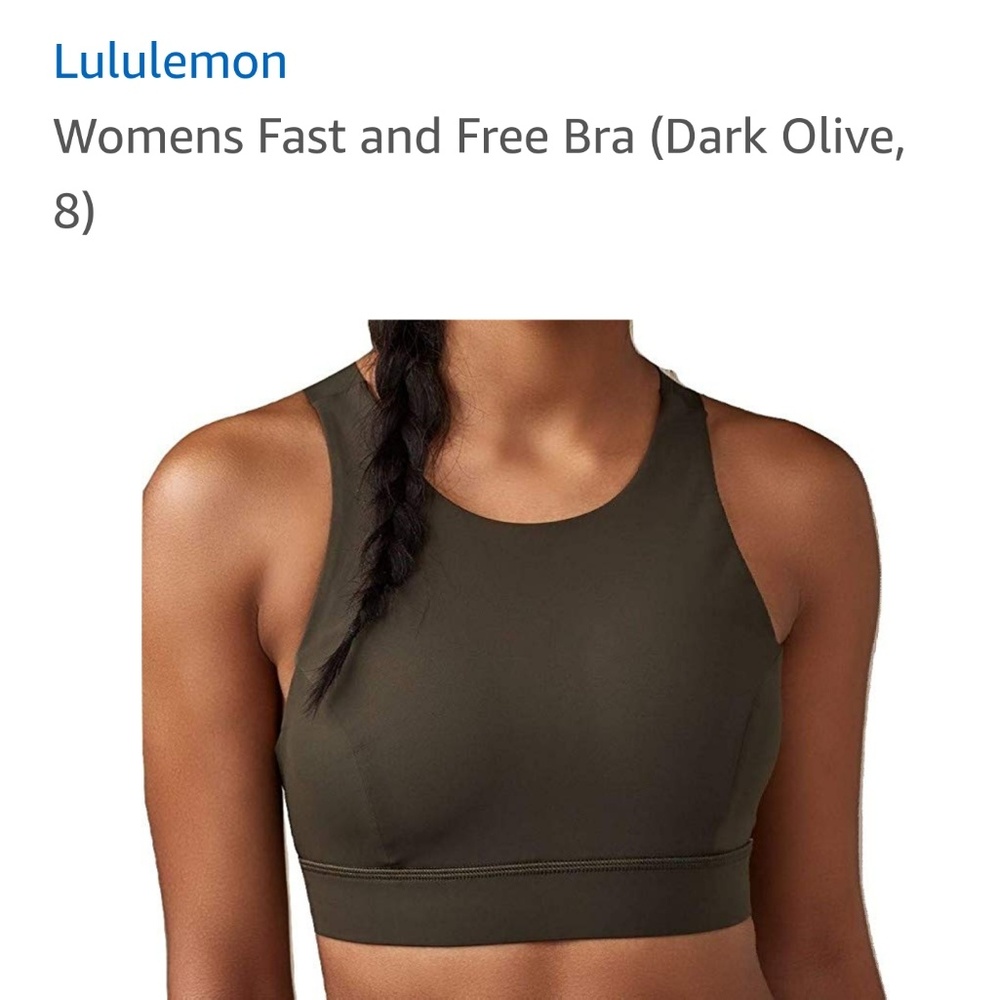 Lululemon fast and free bra 8 olive